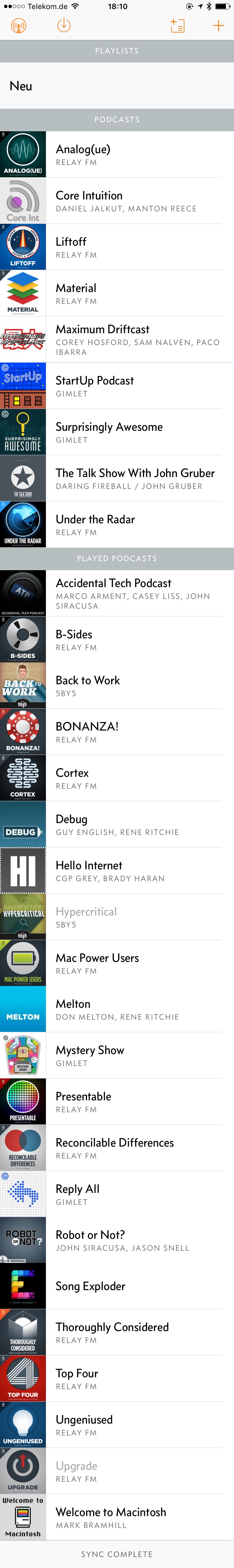 My Overcast feed